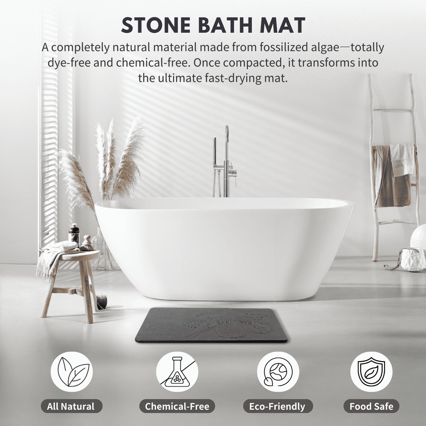 Diatomite Bath Mat - kapok