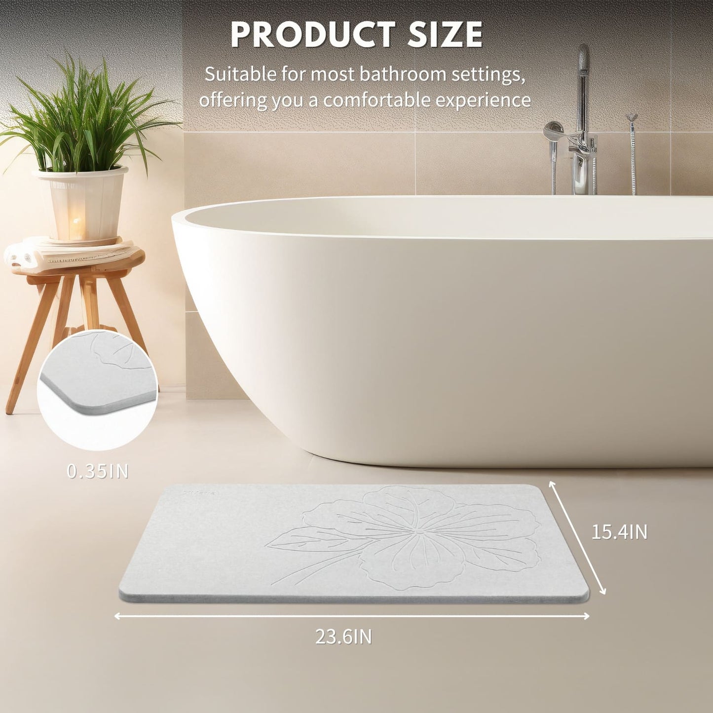Diatomite Bath Mat - kapok