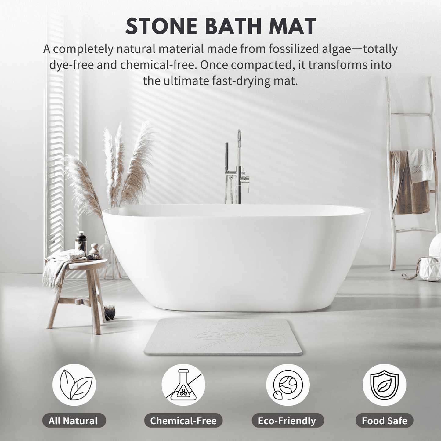 Diatomite Bath Mat - kapok