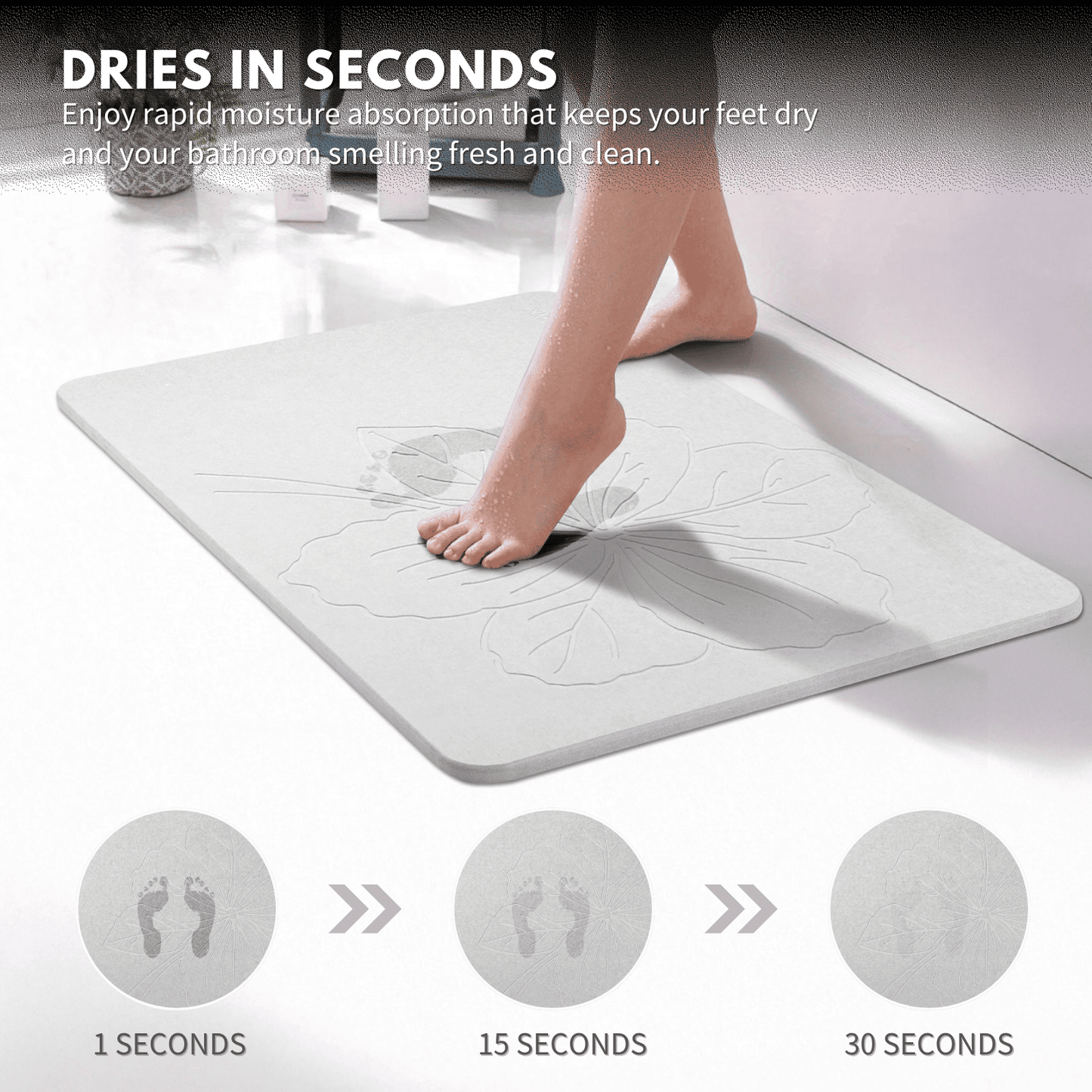 Diatomite Bath Mat - kapok
