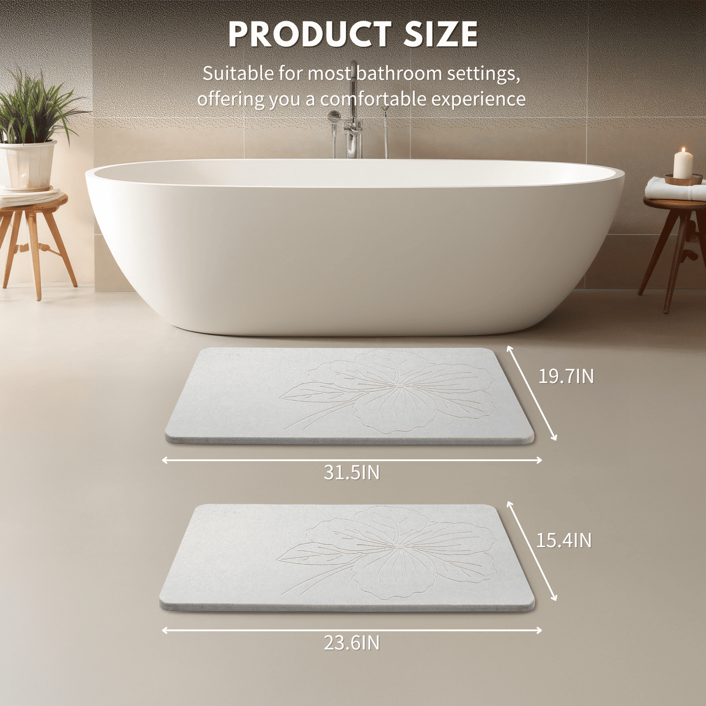 Diatomite Bath Mat - kapok