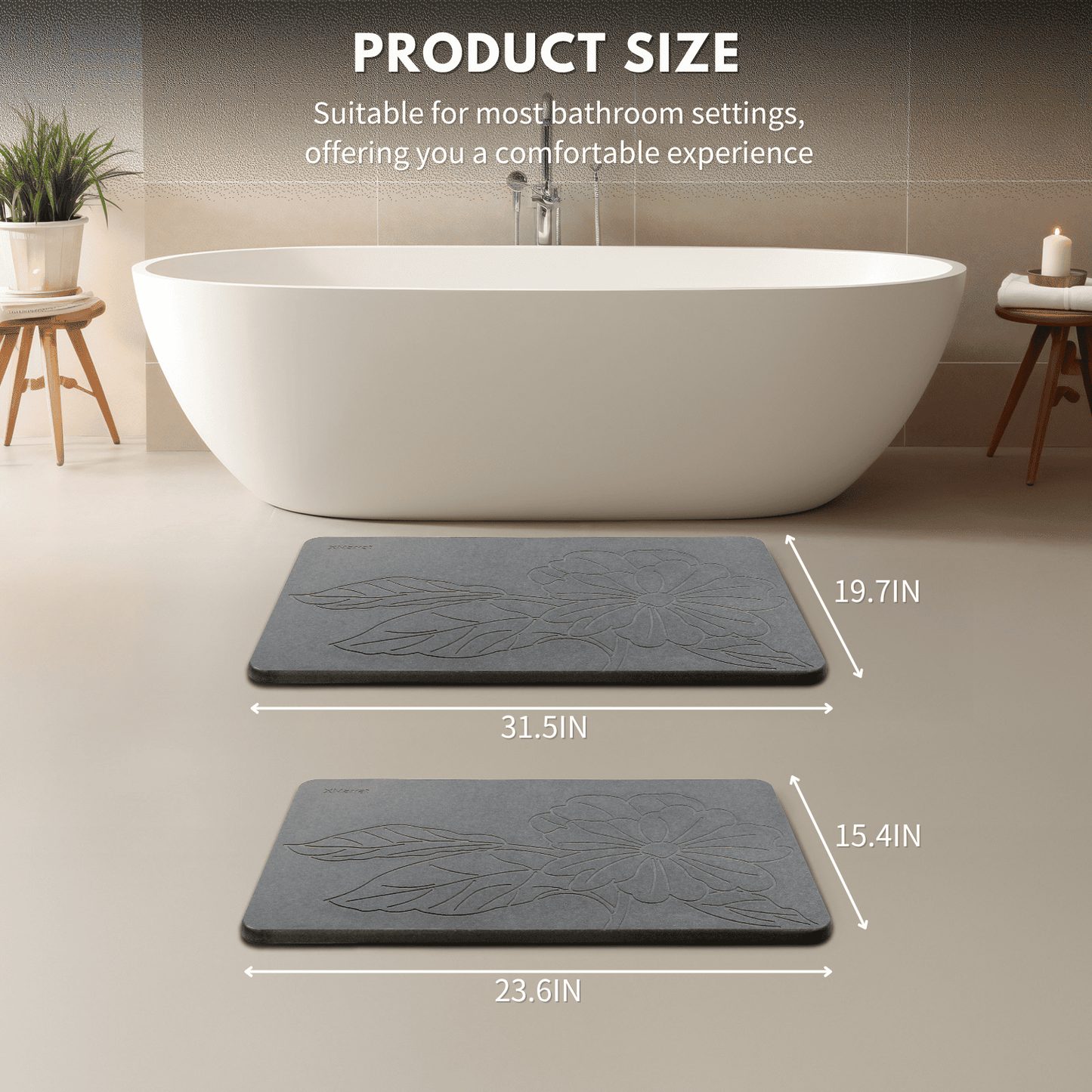 Stone Drying Mat - Hibiscus