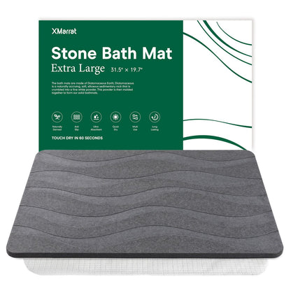 Gray stone bath mat with XMarrat packaging
