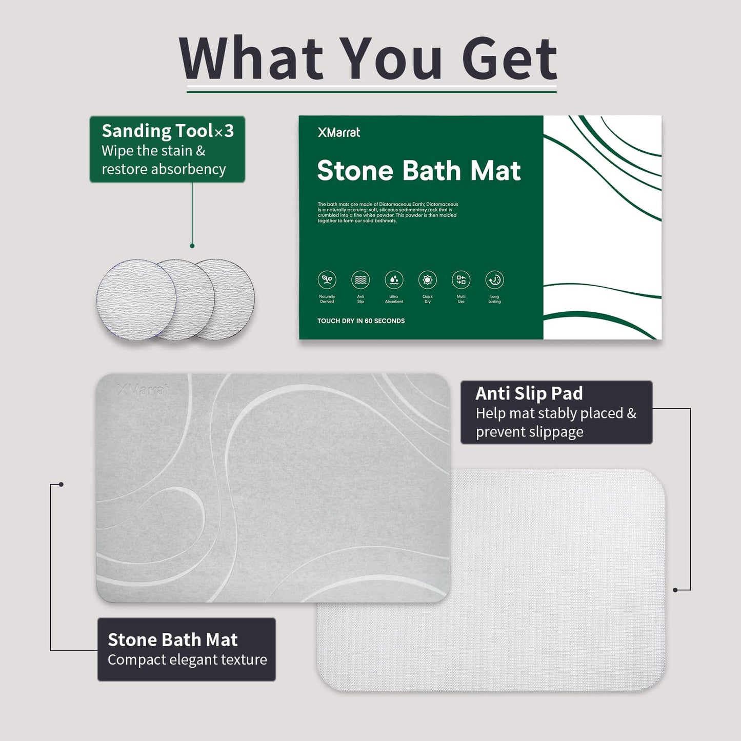 Stone Bath Mat - Stream